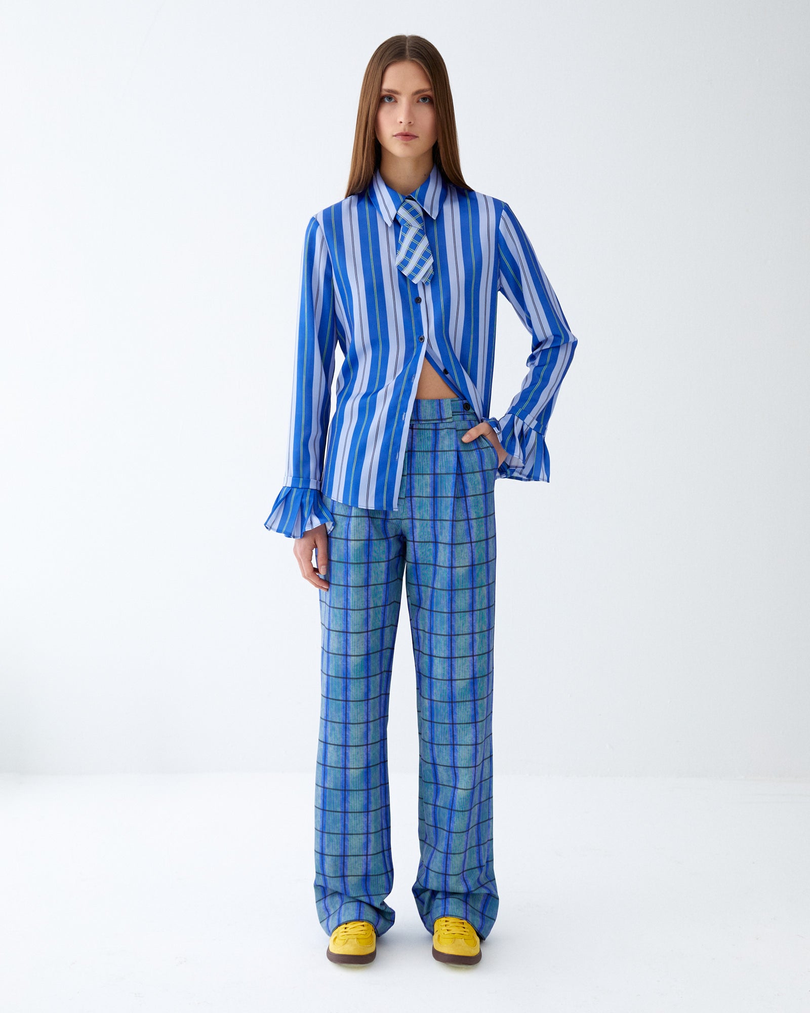 Blue Printed Pants
