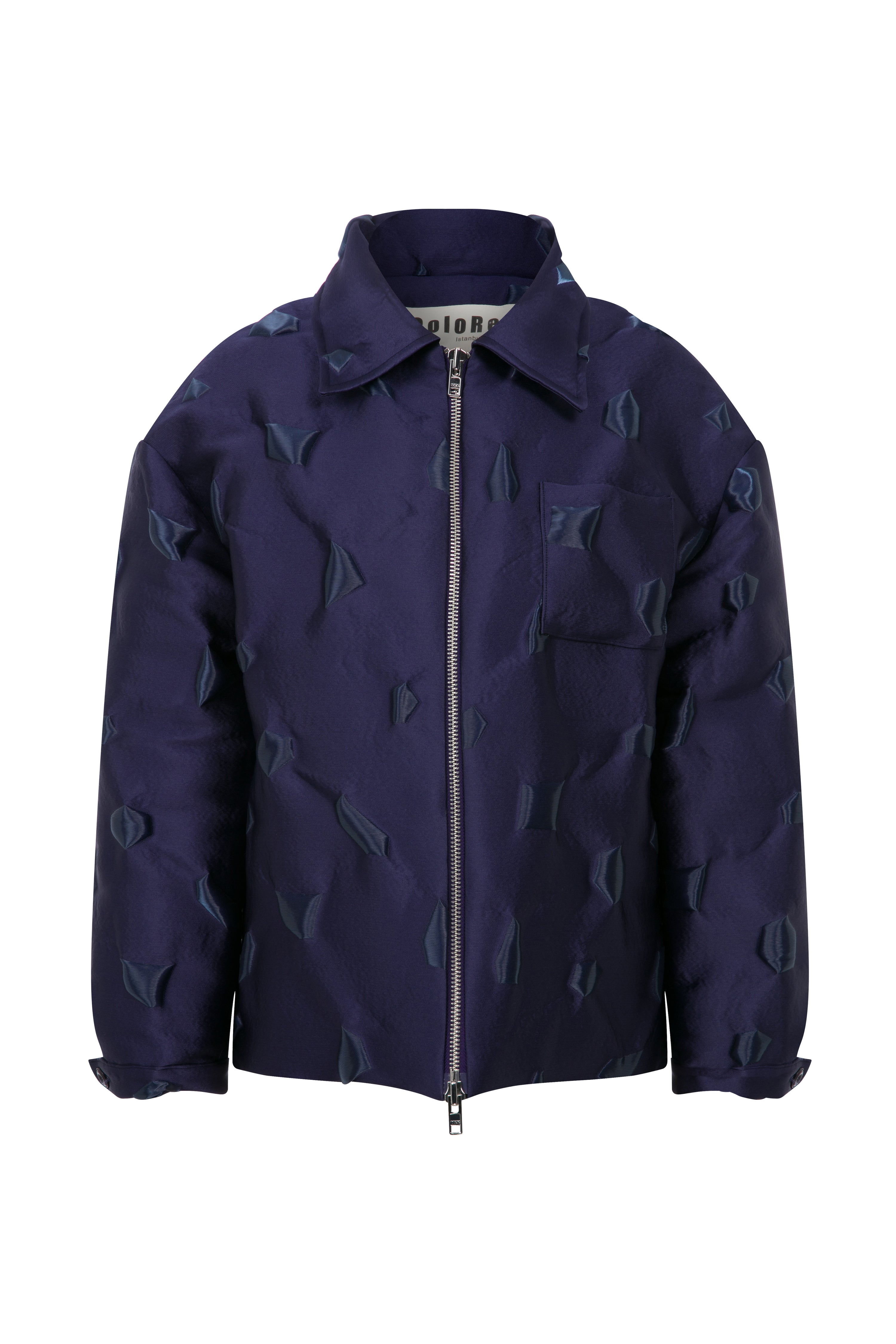 Purple Textured Puffer Jacket